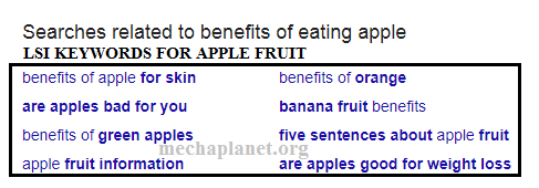 semantic keywords for apple fruit