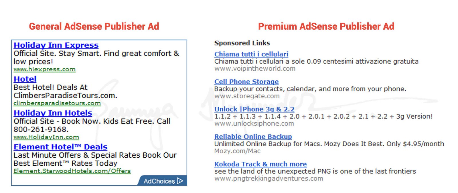 premium vs normal adsense ad1