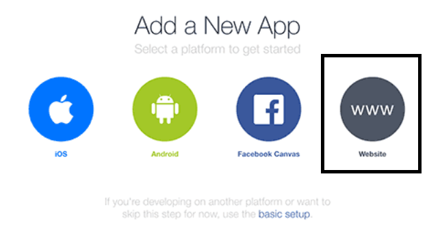 create facebook app for website