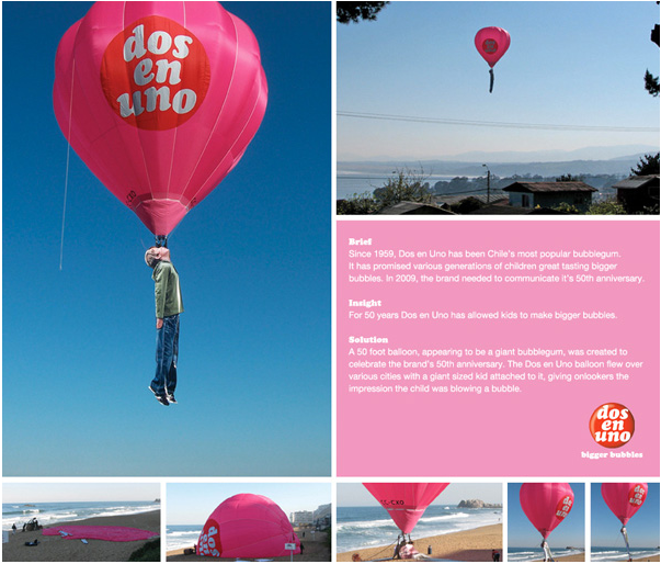 guerilla marketing example of dos en uno bubblegum company