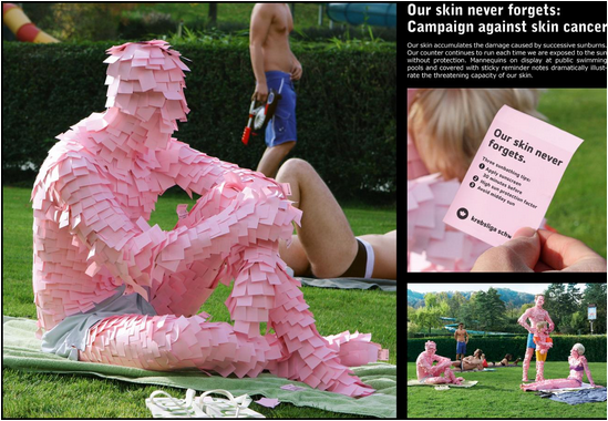 swiss cancer foundation guerilla markting ad