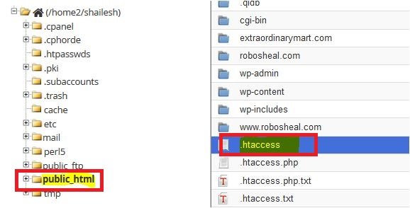 how to delete .htaccess file from cpanel