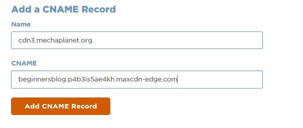 how to Add a cname records for maxcdn from cpanel