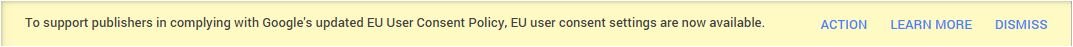 EU user consent settings