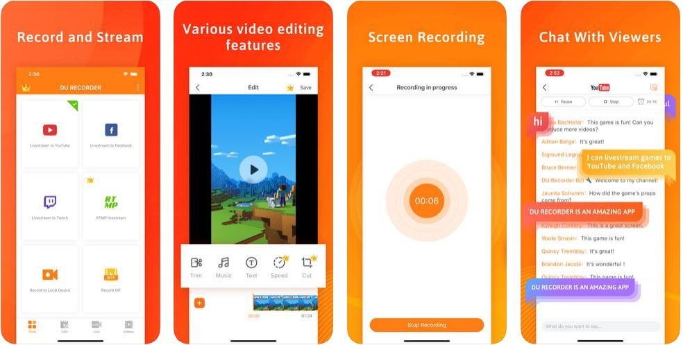 Du recorder - best youtubers apps for recording screen