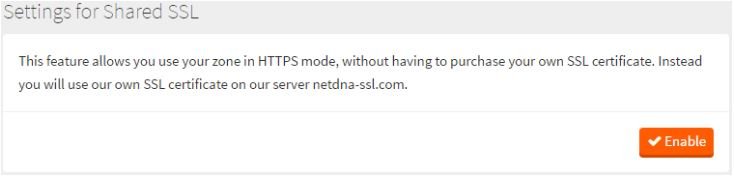 Enable SSL for shared hosting server