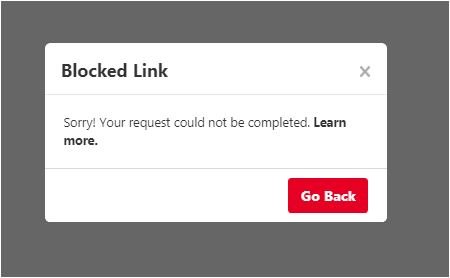 Pinterest error message