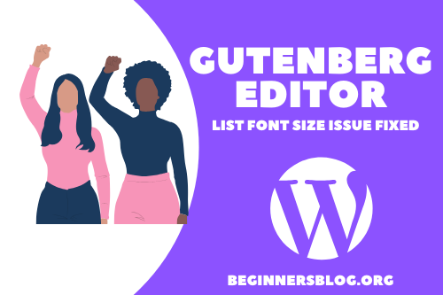 How to change Gutenberg list font size