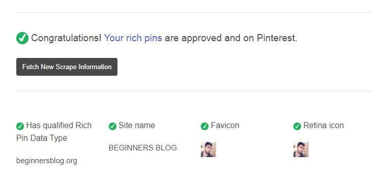 Validate for rich pins on Pinterest
