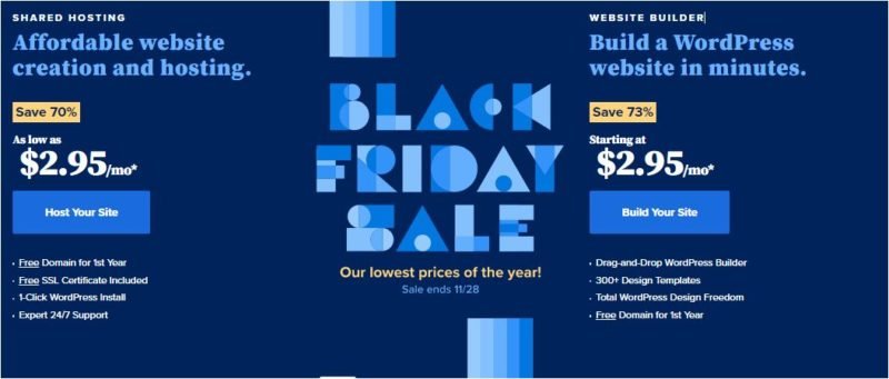 Black friday deal bluehost