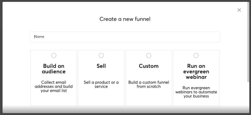 Choose funnel goal