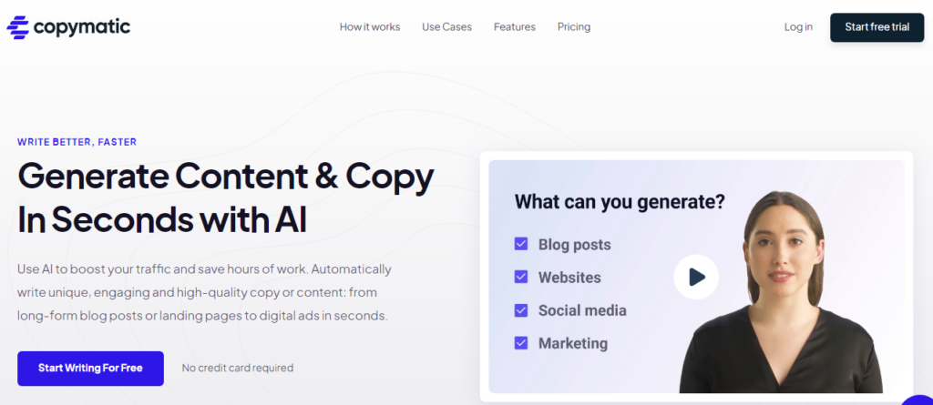 Copymatic ai writing tool